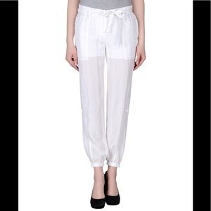 Silk White casual sweat joggers pants